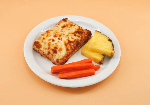  square cheese pizza with pineapple and carrots  